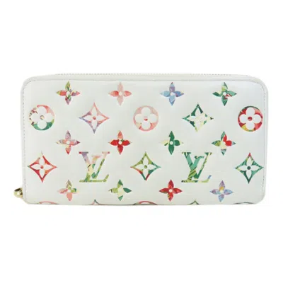Pre-owned Louis Vuitton White Leather Long Wallet (bi-fold) ()