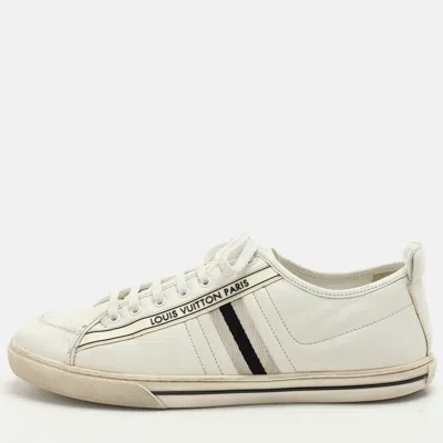 Pre-owned Louis Vuitton White Leather Low Top Sneakers Size 42