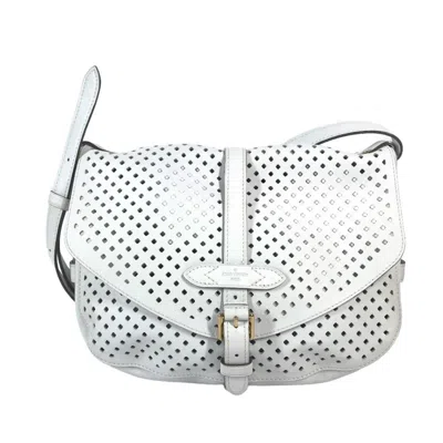 Pre-owned Louis Vuitton White Leather Messenger Bag Shoulder Bag ()