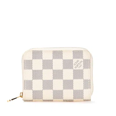 Pre-owned Louis Vuitton White Leather Pvc Coin Purse/coin Case ()