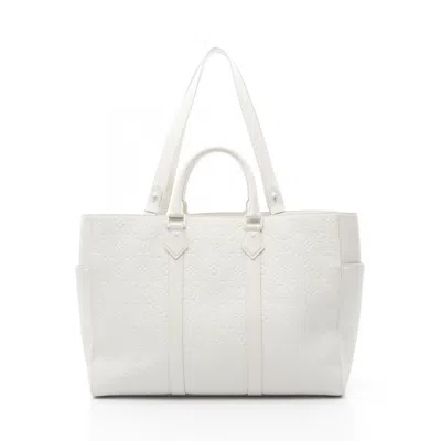 Pre-owned Louis Vuitton White Leather Tote Bag ()