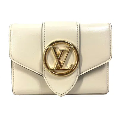 Pre-owned Louis Vuitton White Leather Wallet (tri-fold) ()