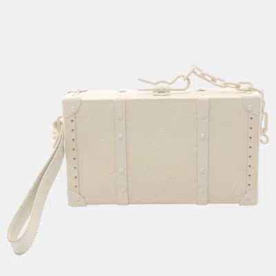 Pre-owned Louis Vuitton White Leather Wallet Trunk Monogram Second Bag Clutch