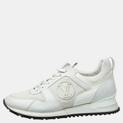 Pre-owned Louis Vuitton White Mesh And Leather Run Away Low Top Sneakers Size 38.5