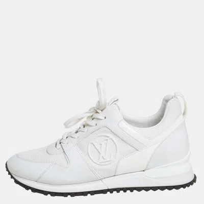 Pre-owned Louis Vuitton White Mesh And Leather Run Away Low Top Sneakers Size 39