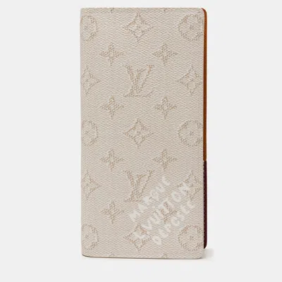 Pre-owned Louis Vuitton White Monogram Heritage Portefeuille Brazza Wallet