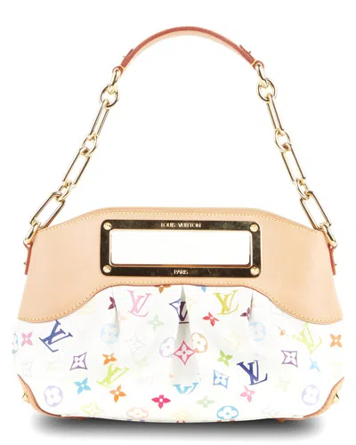 Pre-owned Louis Vuitton White Monogram Multicolor Coated Canvas Judy Pm (authentic Pre-  Loved)
