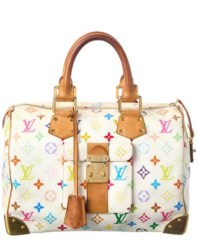 Pre-owned Louis Vuitton White Monogram Multicolor Coated Canvas Speedy 30 (authentic  Pre-loved)