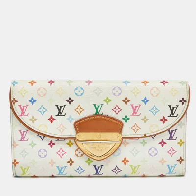 Pre-owned Louis Vuitton White Monogram Multicolore Canvas Eugenie Wallet