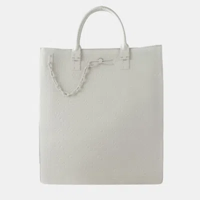 Pre-owned Louis Vuitton White Monogram Taurillon Leather Sac Plat Tote Bag