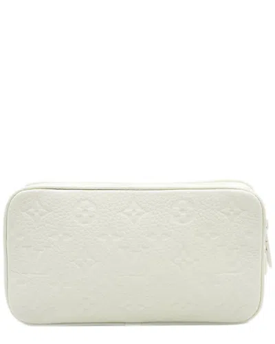 Pre-owned Louis Vuitton White Monogram Taurillon Pochette Volga (authentic Pre-loved)