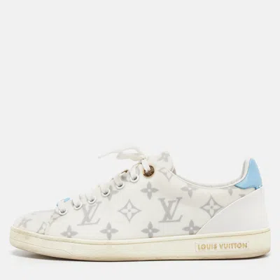 Pre-owned Louis Vuitton White Monogram Technical Mesh Frontrow Sneakers Size 37.5