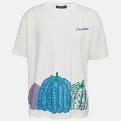 Pre-owned Louis Vuitton White Pumpkin Print Cotton T-shirt Xl