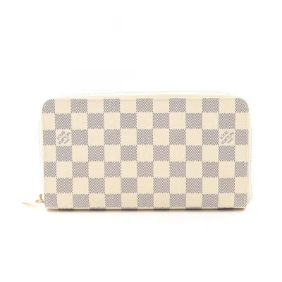 Pre-owned Louis Vuitton White Pvc Coated Canvas Leather Long Wallet (bi-fold) ()