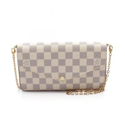 Pre-owned Louis Vuitton White Pvc Coated Canvas Pochette Shoulder Bag ()