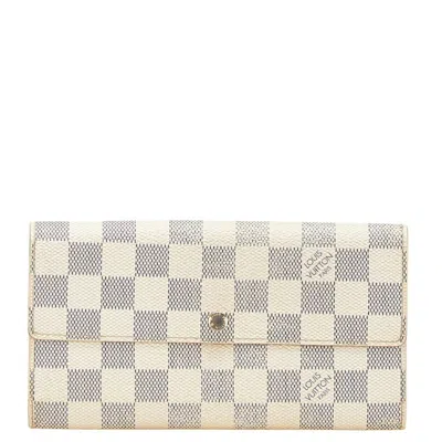 Pre-owned Louis Vuitton White Pvc Leather Long Wallet (bi-fold) ()