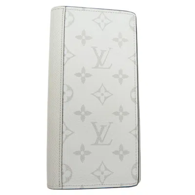 Pre-owned Louis Vuitton White Taigarama Long Wallet (bi-fold) ()