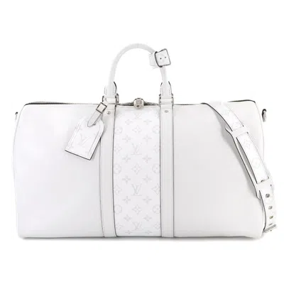 Pre-owned Louis Vuitton White Taigarama Monogram Boston Bag Shoulder Bag ()