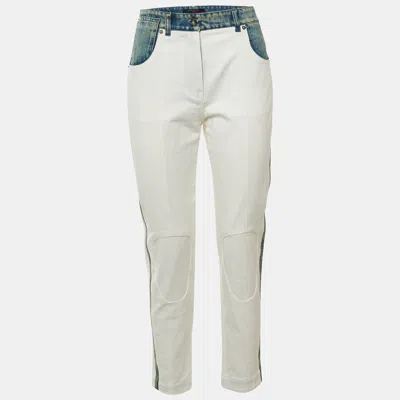 Pre-owned Louis Vuitton White Two Toned Denim Slim Fit Jeans M Waist 31"