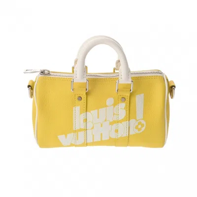 Pre-owned Louis Vuitton White Yellow Leather Shoulder Bag ()