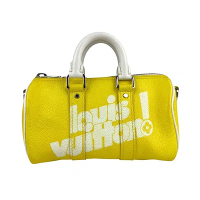Pre-owned Louis Vuitton White Yellow Leather Shoulder Bag ()
