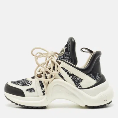 Pre-owned Louis Vuitton White/blue Monogram Canvas And Fabric Archlight Low Top Sneakers Size 39