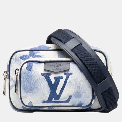 Pre-owned Louis Vuitton White/blue Monogram Watercolor Outdoor Pouch