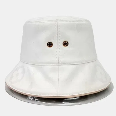 Pre-owned Louis Vuitton White/brown Reversible Bucket Hat Size M