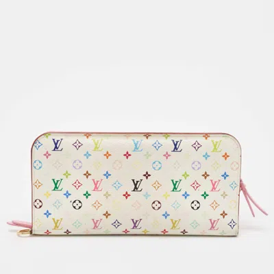 Pre-owned Louis Vuitton White/litchi Monogram Multicolore Canvas Insolite Wallet