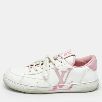 Pre-owned Louis Vuitton White/pink Leather Charlie Low Top Sneakers Size 40
