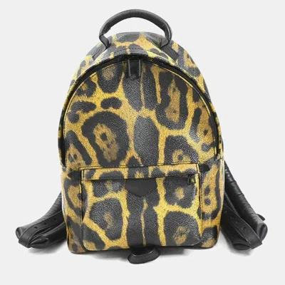 Pre-owned Louis Vuitton Wild Animal Coated Canvas Palm Springs Backpack Pm Bag In Beige