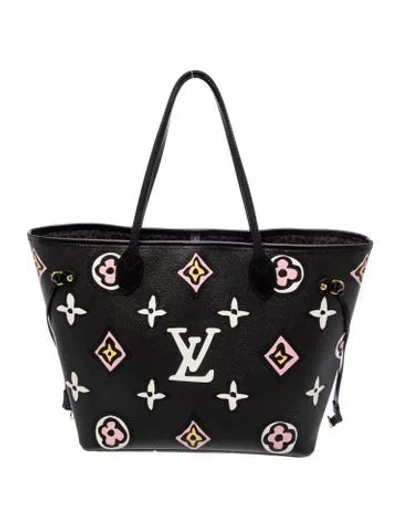 Pre-owned Louis Vuitton Wild At Heart Canvas Neverfull W/pouch Mm In Black