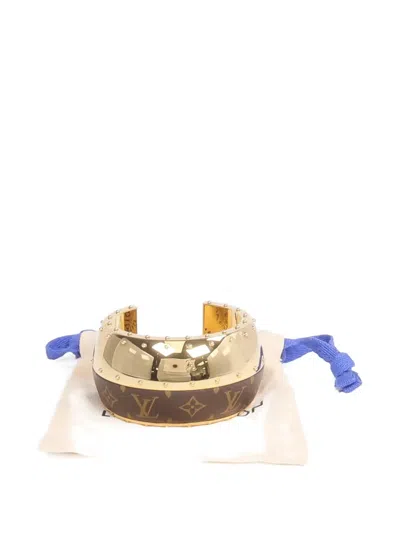 Pre-owned Louis Vuitton Wild Lv Cuff In Gold