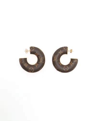 Pre-owned Louis Vuitton Wild Lv Earrings In Brown