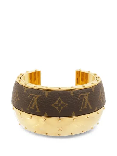Pre-owned Louis Vuitton Wild Monogram Cuff In Gold