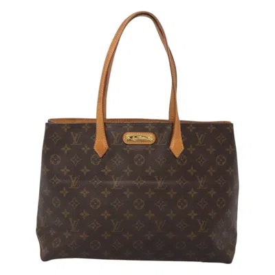 Pre-owned Louis Vuitton Wilshire Brown Canvas Tote Bag ()