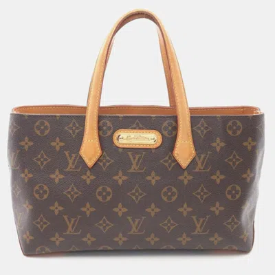 Pre-owned Louis Vuitton Wilshire Pm Brown Monogram Canvas Tote