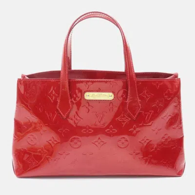 Pre-owned Louis Vuitton Wilshire Pm Monogram Vernis Pomme Damour In Red