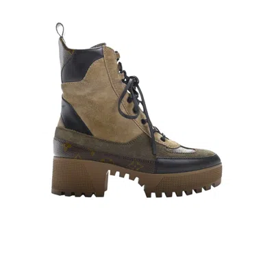 Pre-owned Louis Vuitton Wmns Laureate Platform Desert Boot 'beige Monogram' In Brown