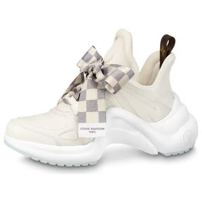 Pre-owned Louis Vuitton (wmns)  Archlight 1.0 Sneakers 'cream White With Plaid Ribbon'