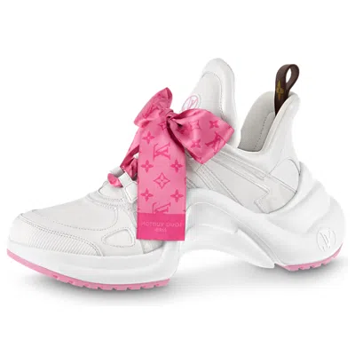 Pre-owned Louis Vuitton (wmns)  Archlight 1.0 Sneakers 'white With Pink Monogram Ribbon' In Multi