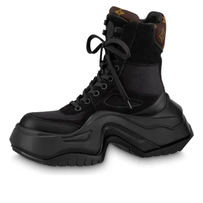 Pre-owned Louis Vuitton (wmns)  Archlight 2.0 Platform Ankle Sneakers 'black With Brown Monogram'