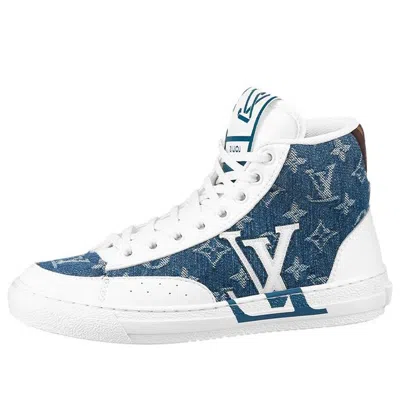Pre-owned Louis Vuitton (wmns)  Charlie Ankle Sneakers 'white Denim Monogram'