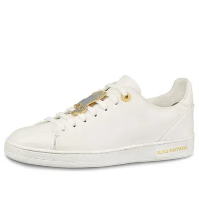Pre-owned Louis Vuitton (wmns)  Frontrow Cowhide Cat Illustration Sneakers White In Multi