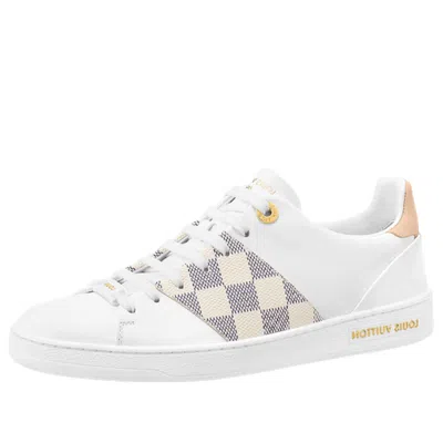 Pre-owned Louis Vuitton (wmns)  Frontrow Sneakers 'white With Beige Grey Plaid' In Multi