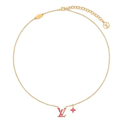 Pre-owned Louis Vuitton (wmns)  Iconic Enamel Necklace 'gold Fuchsia'
