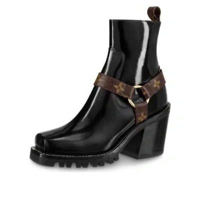 Pre-owned Louis Vuitton (wmns)  Limitless Ankle Boots 'black With Logo Straps' In Multi