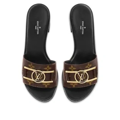 Pre-owned Louis Vuitton (wmns)  Lock It Slides 'brown Monogram With Gold Plate'