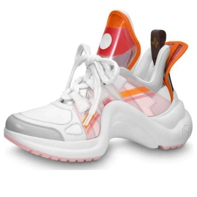 Pre-owned Louis Vuitton (wmns)  Lv Archlight Sports Shoes White/orange In Multi