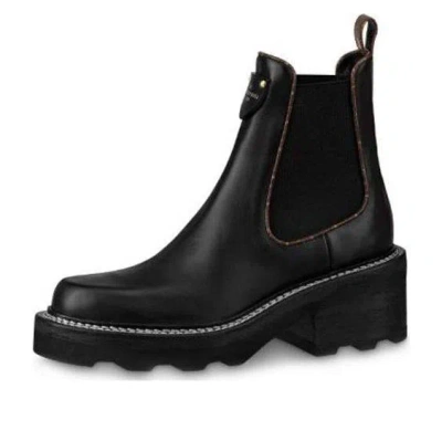 Pre-owned Louis Vuitton (wmns)  Lv Beaubourg Chlsea Boots 'black Brown White'